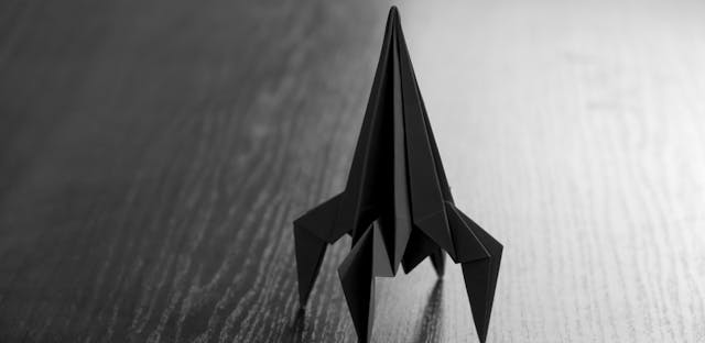 Paper origami rocket