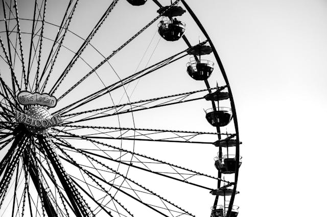top of a Ferris wheel