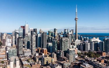 Image of Toronto city sky line with blue sky