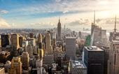 Skyscraper city scape of New York with Empire State Building