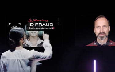 Person checking "ID Fraud" warning on screen