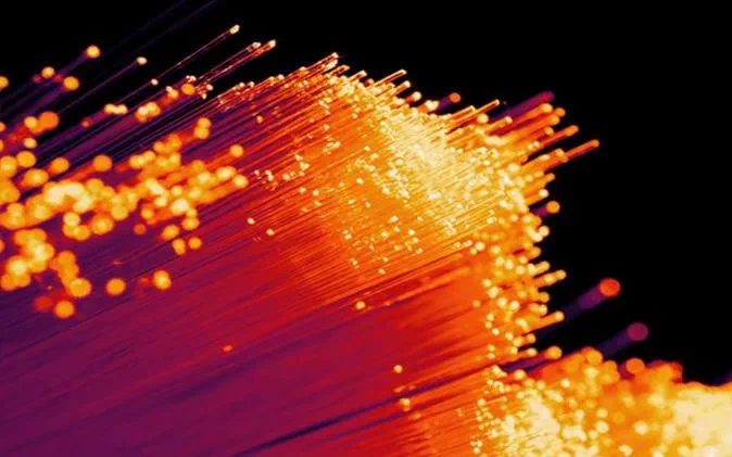 Close up image of fibre optic cables