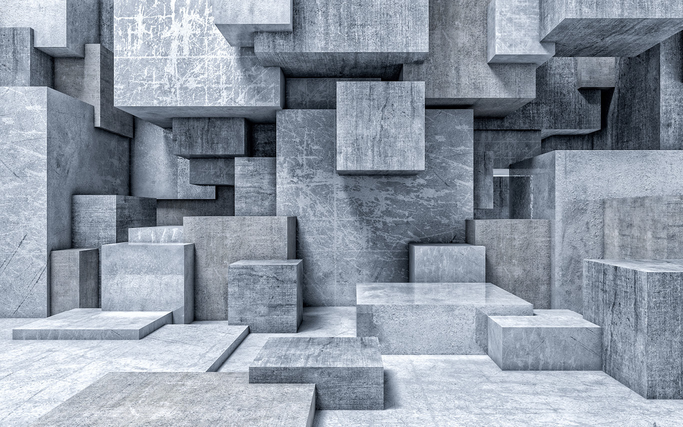 Overhead image of cement blocks