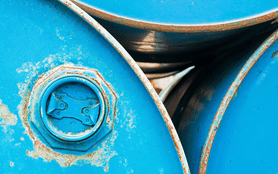 Close up image of blue mechanical metal
