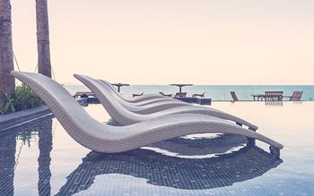 relax chairs at the sea