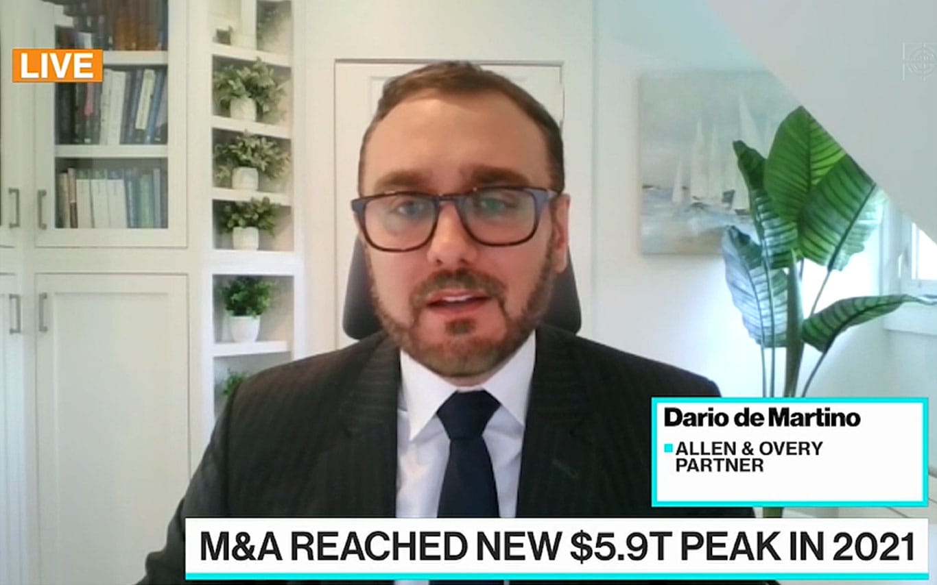 M&A Partner Dario de Martino speaks to Bloomberg Markets TV about trends in tech M&A