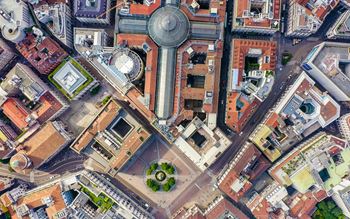 An aerial view of Milan city centre