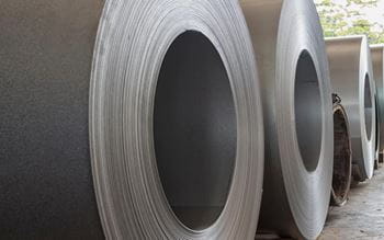 Steel coils stock in warehouse for tile manufacturing