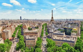 aerial view of paris on a nice day