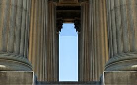 Two ornate Grecian columns