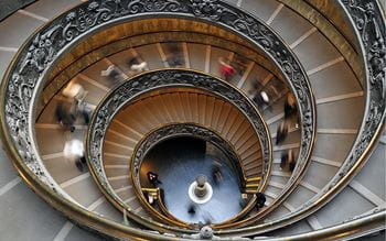 Spiral staircase leading down