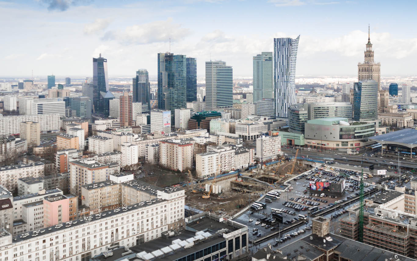 Amazing cityscape of Warszawa, capital city of Poland
