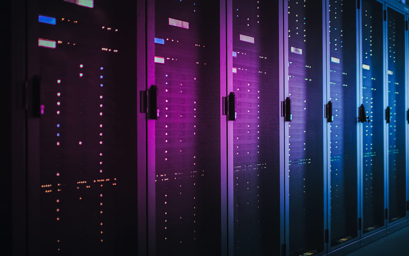 Servers with coloured lighting