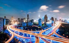 Futuristic Shanghai cityscape