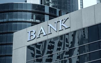 Image of building sign that reads Bank
