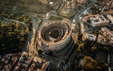 Aerial view of Colosseum 