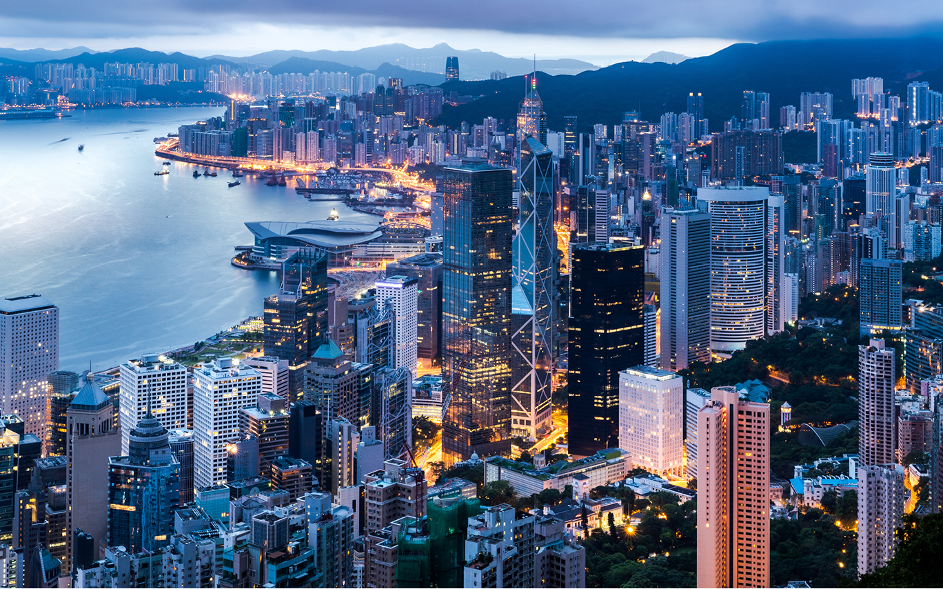 Landscape image of Hong Kong SAR at night