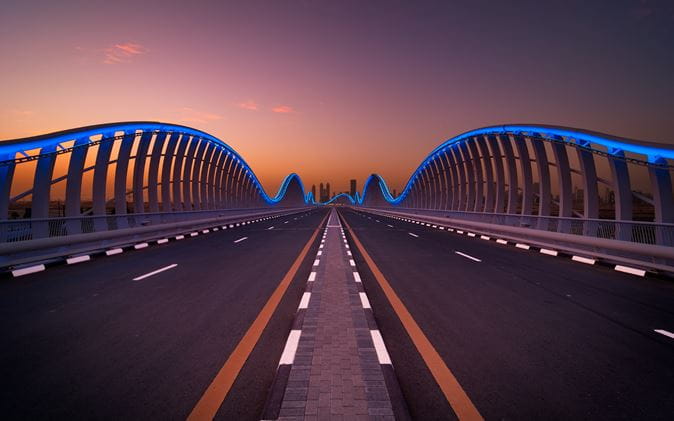 Modern bridge and road